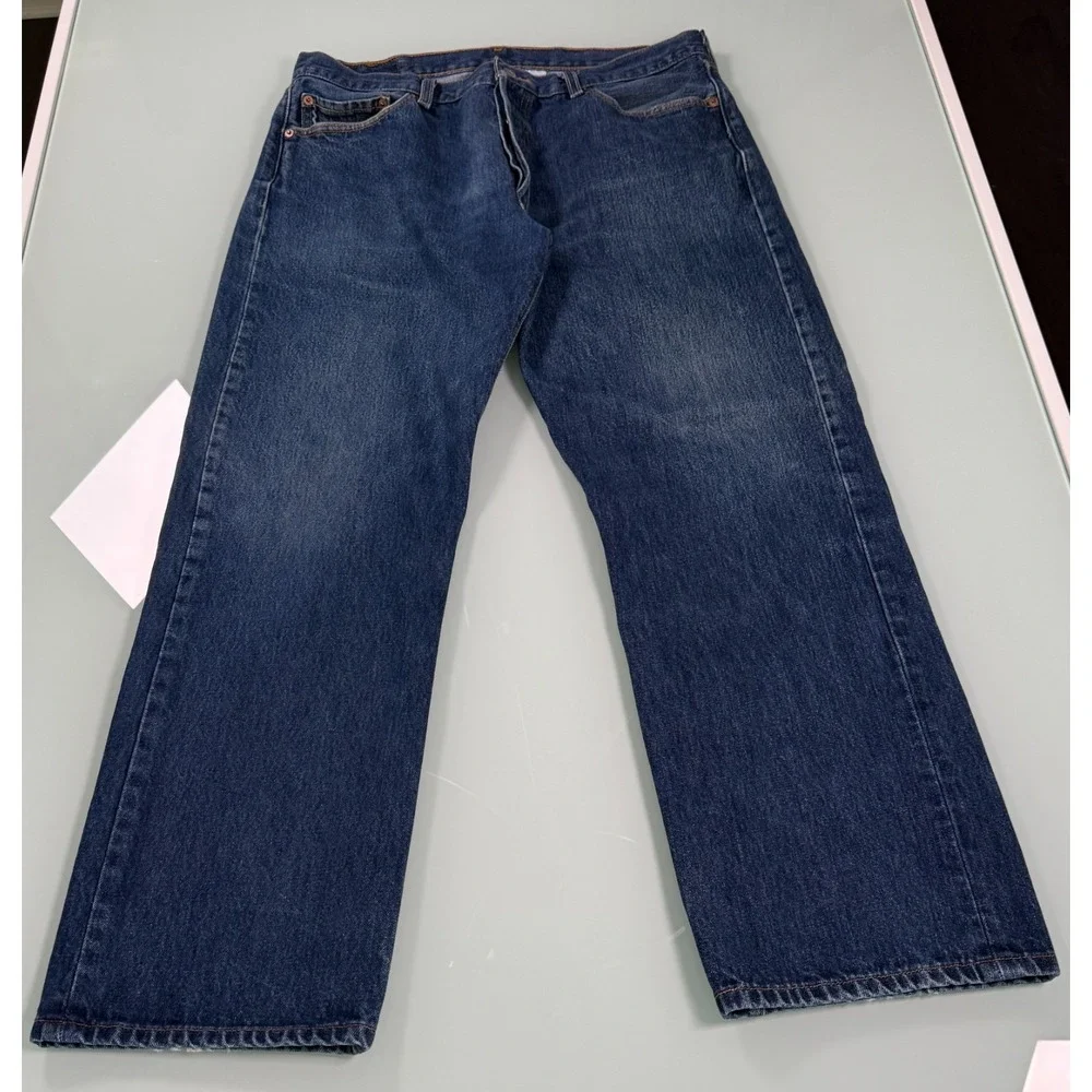 VTG 90s Levi's 501 Button Fly Denim Jean Mens 34x29 Blue Straight Fit DadCore